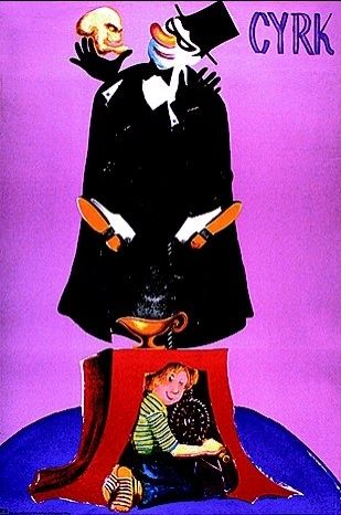 Boy, magician & skull by Stanislaw Miedza-Tomaszewski