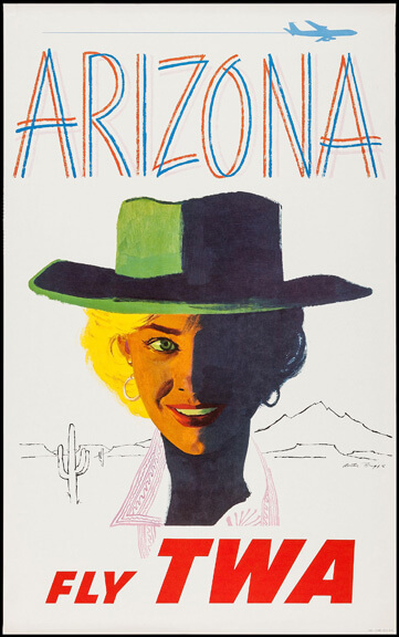 Fly TWA Arizona Airline Travel Poster by Austin Briggs