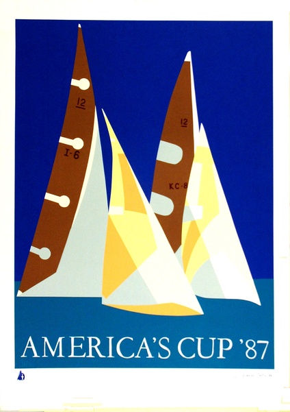 America's Cup '87 Don't Jibe Sports Advertising Poster
