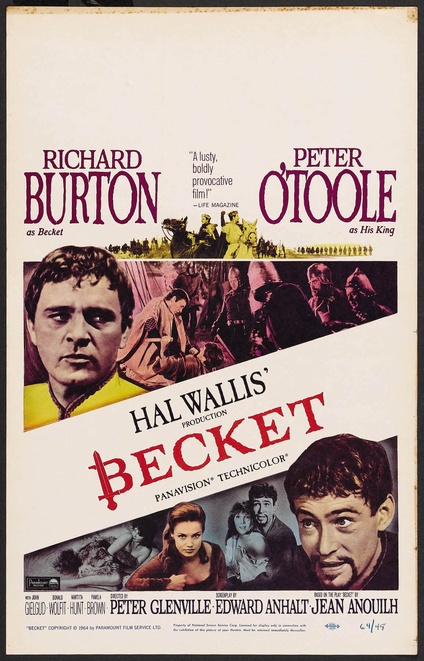 1964 Original American Movie Poster Becket with Richard Burton & Peter O'Toole