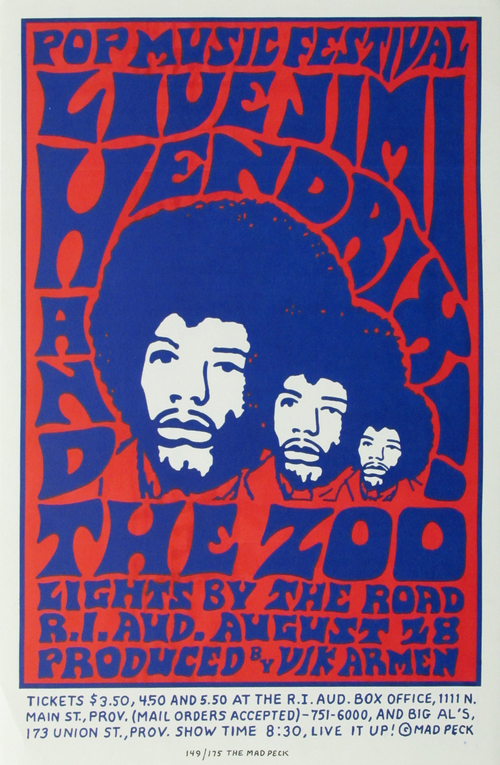 Jimi Hendrix and The Zoo Original Limited Edition Concert Poster