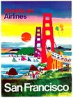 Original Dong Kingman "San Francisco" American Airlines Vintage Poster — Linen-Backed 20" x 15" (Gol