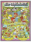 1971 Spokane Washington Vintage Fun Map Poster – Colorful Capital of the Inland Empire