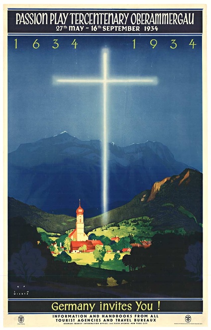 Passion Play Oberammergau – Jupp Wiertz 1934 Tercentenary Original Vintage Poster