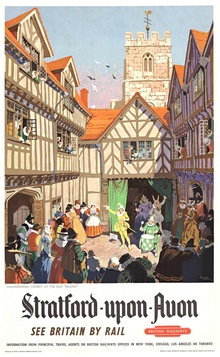 Stratford-Upon-Avon Original Vintage British Railways Poster – Gordon Nicoll “See Britain by Train”