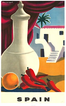 Spain Travel Poster – Mediterranean Still Life by Guy Georget