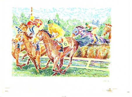 Les Courses -L'obstacle/de coté Horse Race