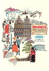 Brussels - Sabena AirlinesSabena Brussels Vintage Travel Poster – Gateway to Continental Europe Airl