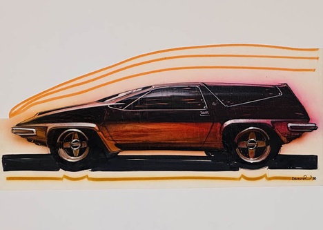 1970 Mustang Original Concept Car Art