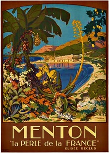 Original 1926 Menton “La Perle de la France” Vintage French Riviera Travel Poster by James C. Richar