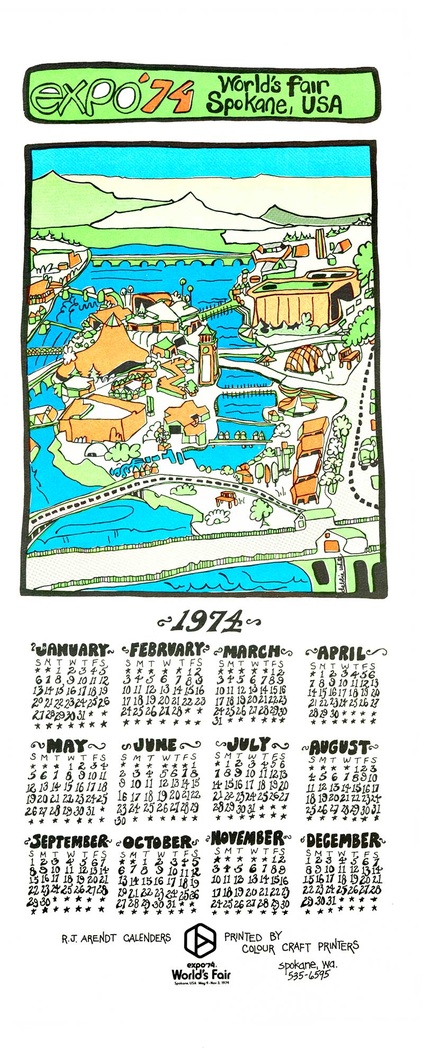 World's Fair Spokane USA, 1974 Calendar