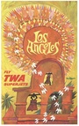 Original David Klein TWA Los Angeles Poster — Mid-Century Travel Lithograph (Linen-Backed)