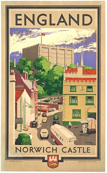 Original 1935 Norwich Castle Poster — C.W. Hobbis | Linen-backed