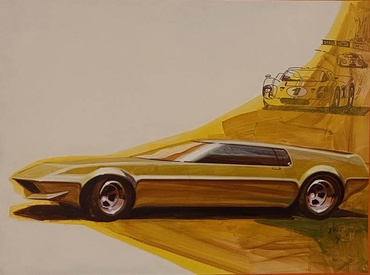 1970 Mustang Original Concept Car Art