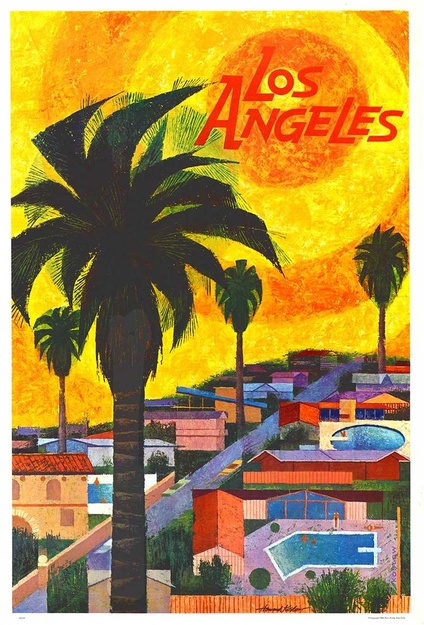 Original 1964 Los Angeles California Travel Poster – Howard Koslow | Mid-Century Modern Vintage Lith