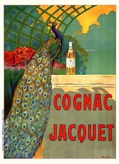 Cognac Jacque Peacock Art Deco poster