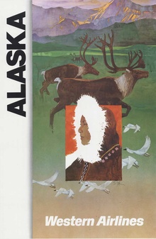 ALASKA — Western Airlines (Original Vintage Travel Poster)
