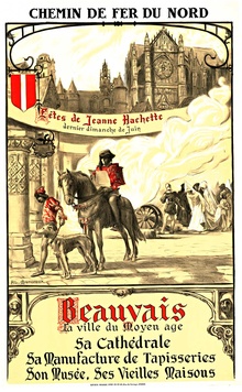 Chemin de fer du Nord Beauvais Vintage French Travel Poster – Manceaux (c.1920s)
