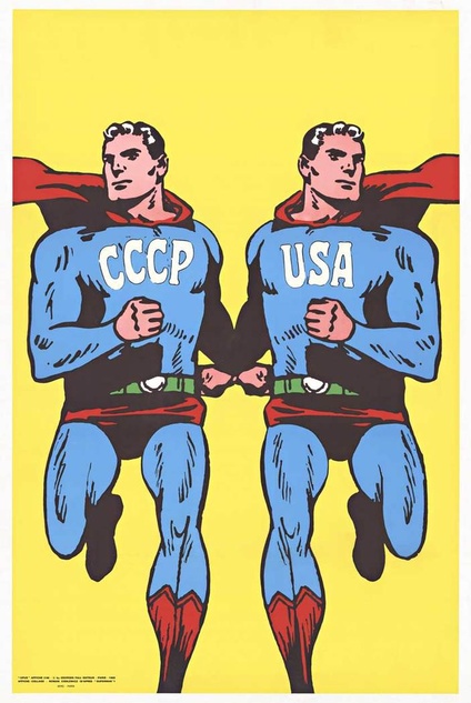 USSR / CCCP USA SupermanRoman Cieslewicz — USA / CCCP (Opus International), 1968 (Superman)