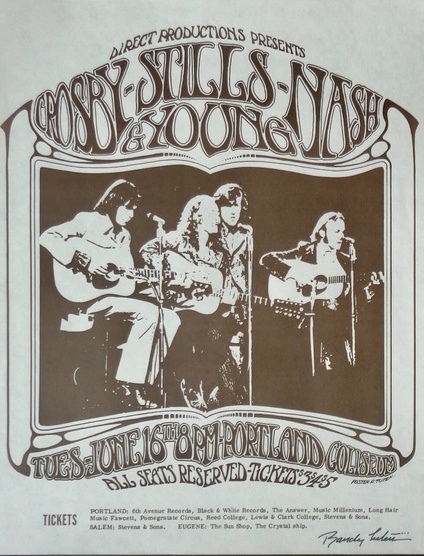 Crosby Stills Nash & Young: Portland 1970 (Handbill style B)