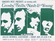 Crosby Stills Nash & Young: Dallas 1969 (Handbill)