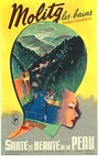 Original Molitg Les Bains de la Peau by P. Gurtler - linen backed travel poster