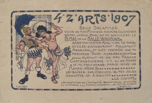 Original 1907 Erotic 4'ZArt Party Invitation (Small Poster)