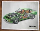 Porsche 924 - technical art Factory poster