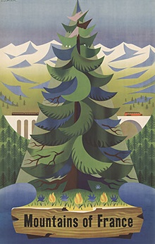 Original Vintage “Mountains of France” Travel Poster – Jacques Nathan-Garamond French Tourism Lithog