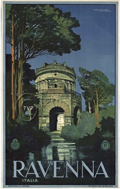 Ravenna Italy Antique Travel Poster – Mausoleum of Theodoric