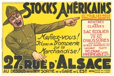 Stocks Américains Vintage Poster | Paris American Surplus Lithograph