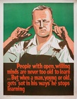 Open Willing Minds Vintage Work Incentive Poster | Pre-WWII Industrial Motivation Lithograph