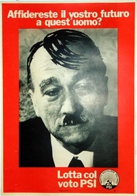 Italian Anti-Hitler Political Poster | “Affidereste il vostro futuro a quest’uomo?” PSI Rome