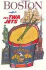 David Klein “Fly TWA Jets” — Original 1960s Boston Poster | Linen-Backed Vintage