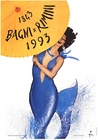 BAGNI DI RIMINI — Original Linen-Backed Vintage Travel Poster, René Gruau (150th Anniversary)