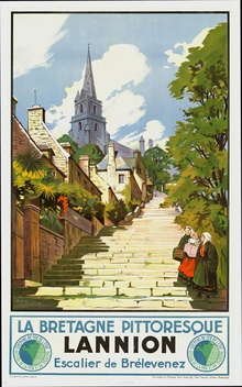 Original 1930s “Lannion – La Bretagne Pittoresque” French Travel Poster | Art Deco Brittany Railway