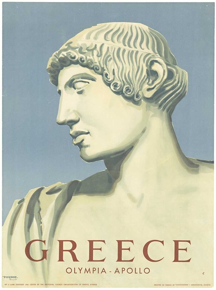 GREECE - Apollo - Olympia vintage poster