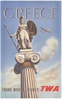 Greece TWA original airline poster