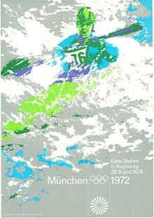 Olympic Games Munich 1972 Kanu Slalom Poster by Erich Baumann