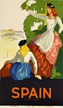 Original 1930s Spain Canary Isles Travel Poster – Jose Morell Vintage Spanish Tourism Lithograph