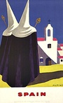 Spain travel posters with nuns