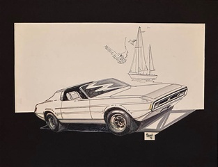 1970 Mustang Original Concept Car Art