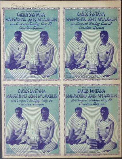 Santana and Mahavishnu: Ann Arbor 1973 (Handbill uncut)