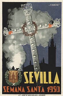 Sevilla Semana Santa 1950 – Original Vintage Spanish Travel Poster by F. Mariscal