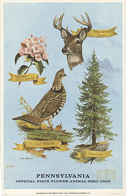Original 1961 "Pennsylvania State" Ned Smith Vintage Poster