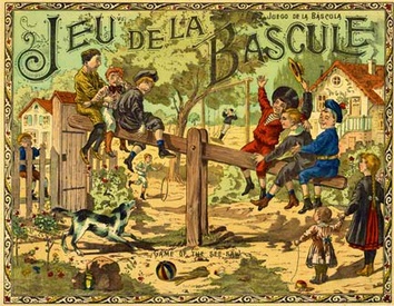 Jeu de la Bascule - Game of See-Saw, linen backed