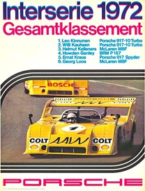 Interserie 1972 Gesamtklassement Porsche