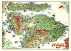 Maui, Hawaii — Kim Forrest, 1992 Illustrated Map Poster, Offset Lithograph