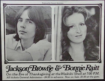 Jackson Browne / Bonnie Raitt: Honolulu 1974 (Handbill)