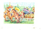 Les Courses -L'obstacle/de coté Horse Race